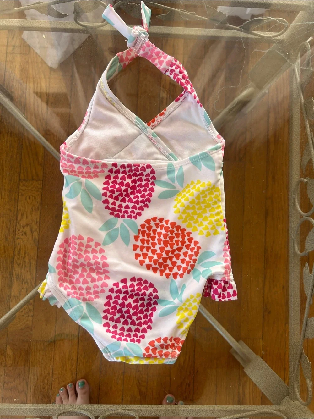 Girls' Floral Halter One-Piece Swimsuit - Pink, Yellow, Aqua 12-18 months!